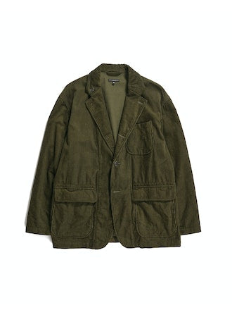 Engineered Garments Loiter Jacket in olive 8W corduroy