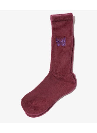 Needles Pile Socks, Merino Wool, in Wine